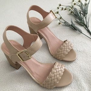 Nude Chunky Heel Charlotte Russe Heels